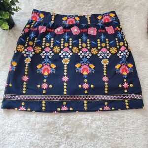 croft & barrow Navy Floral Skort with Pink, Yellow & Blue Accents